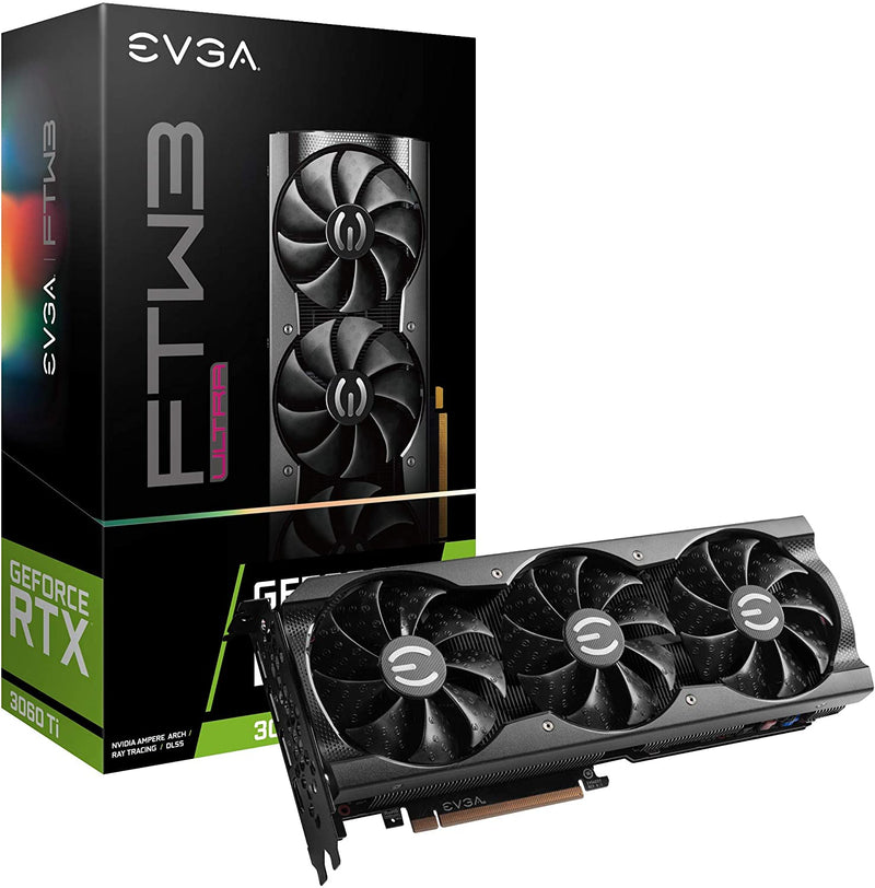 EVGA GeForce RTX 3060 Ti FTW Ultra Gaming, 08G-P5-3667-KL, 8GB GDDR6, iCX3 Cooling, ARGB LED, LHR