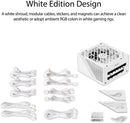 ASUS ROG Strix 850W White Edition PSU, Power Supply (ROG heatsinks, Axial-tech Fan Design, Dual Ball Fan Bearings, 0dB Technology, 80 Plus Gold Certification, Fully Modular Cables, 10-Year Warranty)